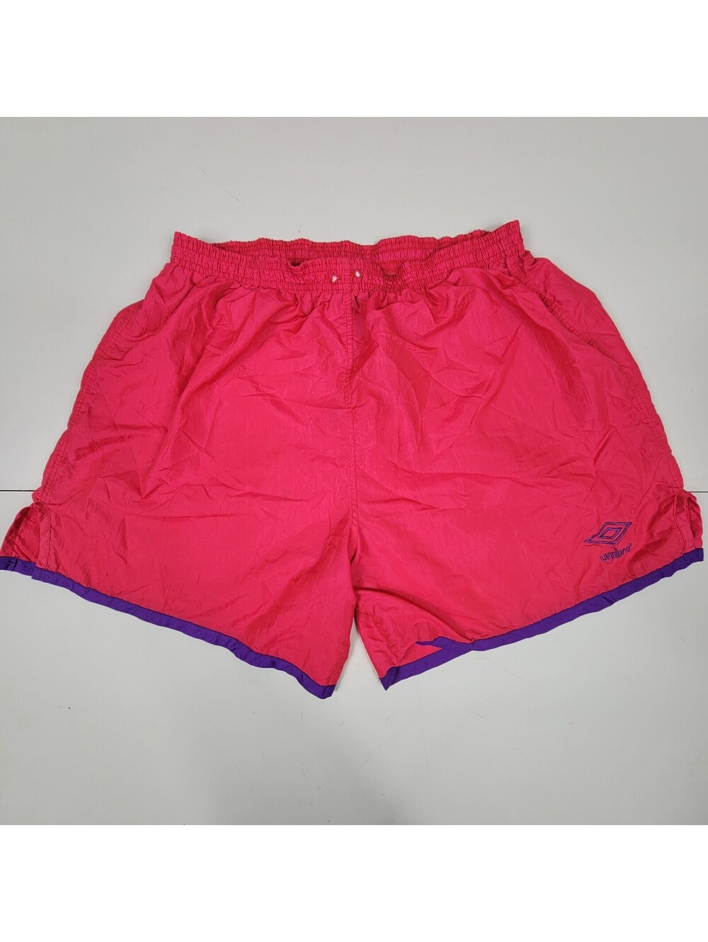 Umbro Mens Vintage 90s Soccer Athletic Shorts Pink/Purple XL